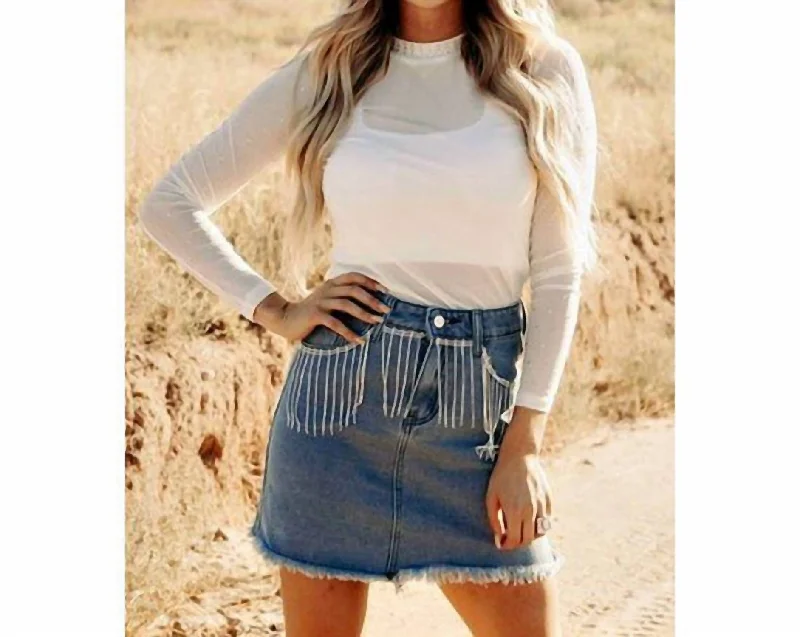 Price Slash Mesh Long Sleeve Top In Ivory