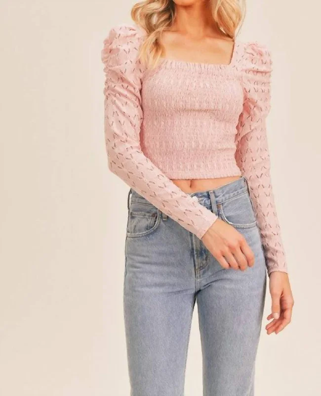 Today’s Deal Mimi Puff Sleeve Top In Rose Pink