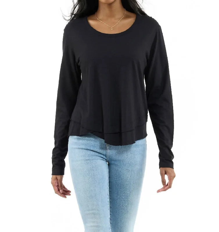Online Specials Mock Layer Long Sleeve In Black