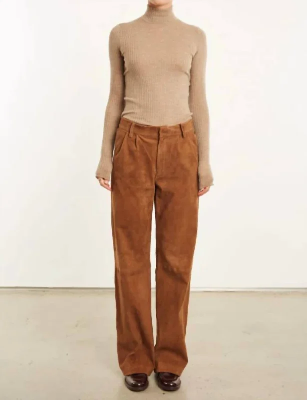 Deal Frenzy Mock Neck Top In Camel