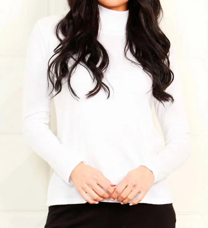 Best Bargains Mock Neck Top In White