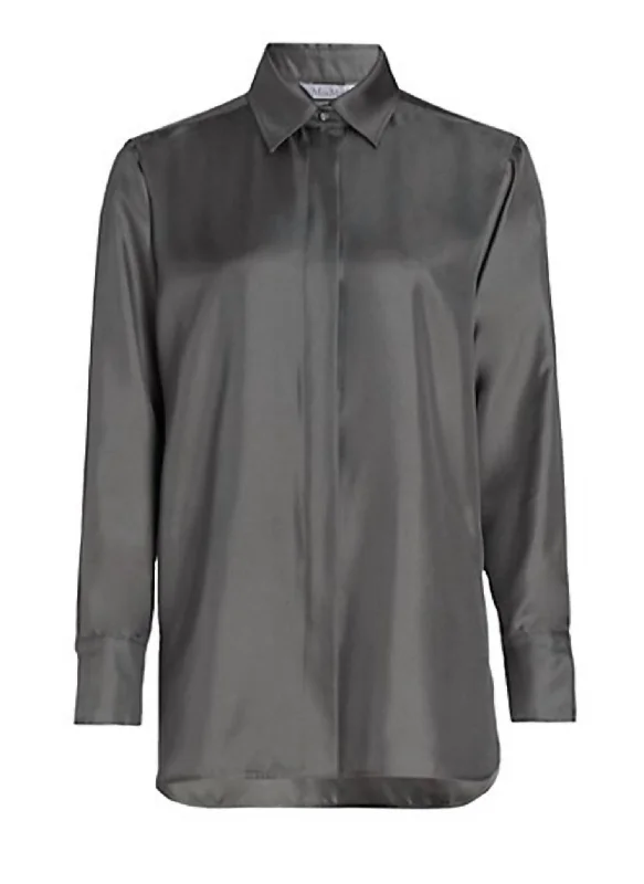 Limited Availability Molina Silk Twill Shirt In Gray