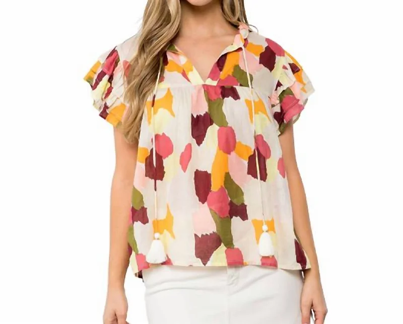 Sale Event Multi Spotted Top In Pink