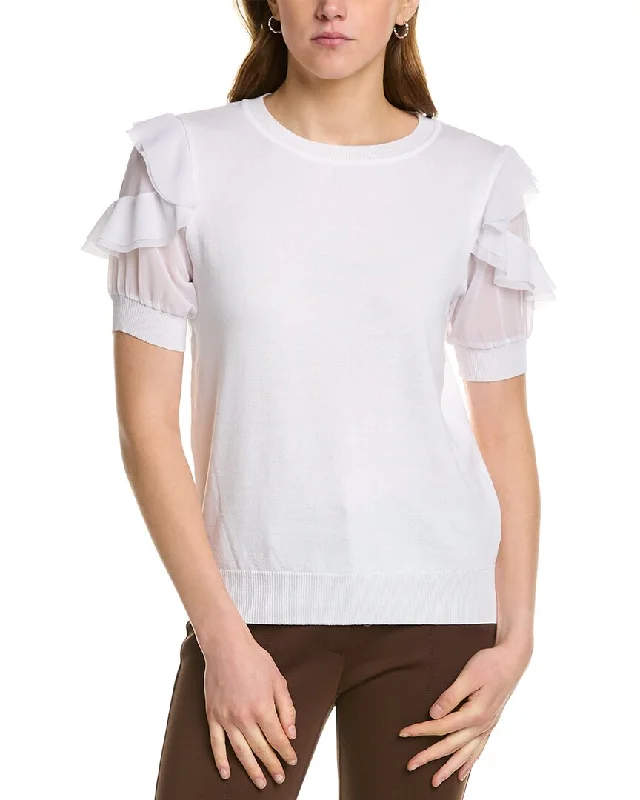 Discount Extravaganza Nanette by Nanette Lepore Chiffon Sleeve T-Shirt