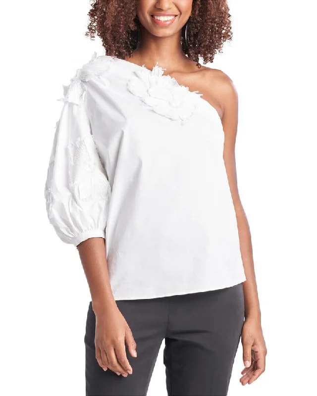 Special Savings Natori One-Shoulder Poplin Top