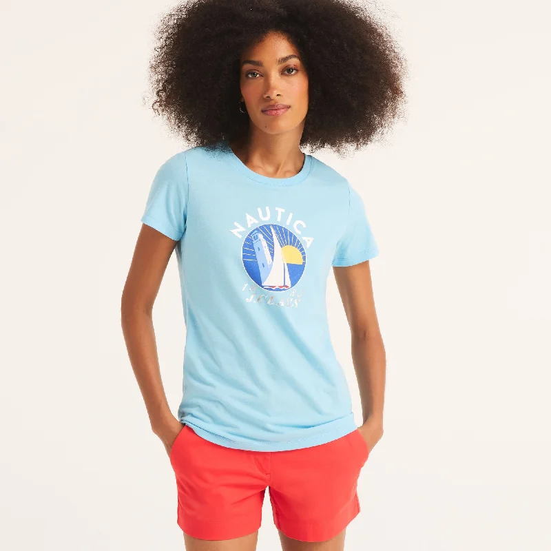 Special Price Nautica Womens Sustainably Crafted Foil J-Class Graphic T-Shirt