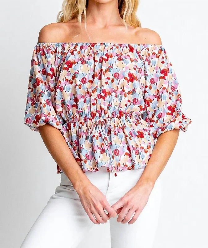 Extra Discounts Nellie Peasant Top In Tulip