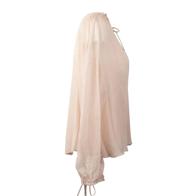 Price Smash Nude Crinkle Chiffon Blouse