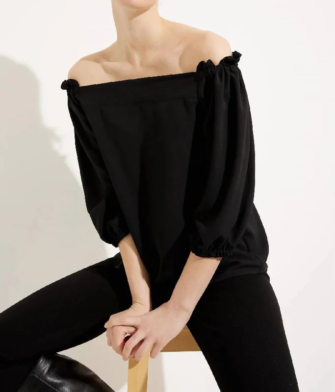 Super Deal Off Shoulder Top In Black