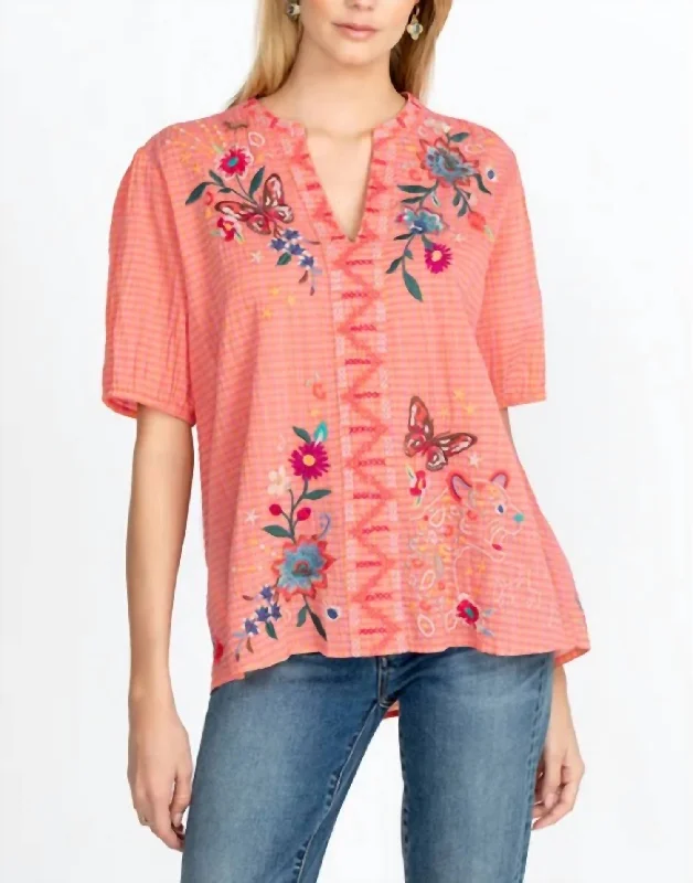 Final Sale Olinda Puff Sleeve Effortless Blouse In Multi