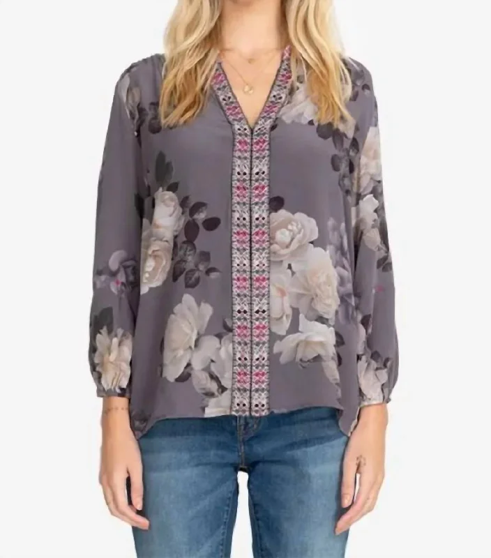 Overstock Paris Effortless Blouse In Multi A