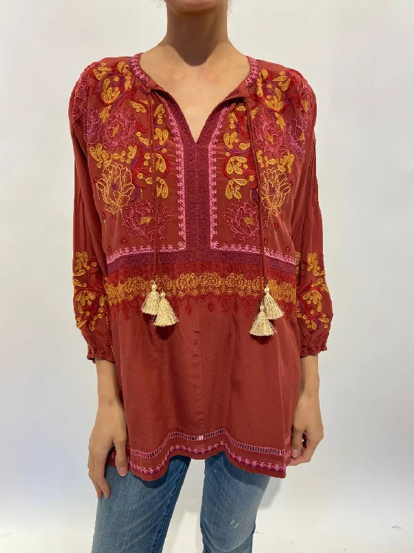 Midnight Madness Peyton Tunic In Currant