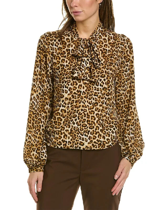 Super Bargain Pink Tartan Bow Tie Blouse