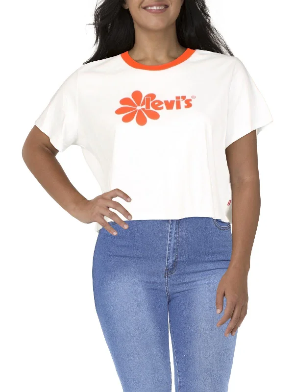 Savings Bonanza Plus Womens Cotton Logo Cropped