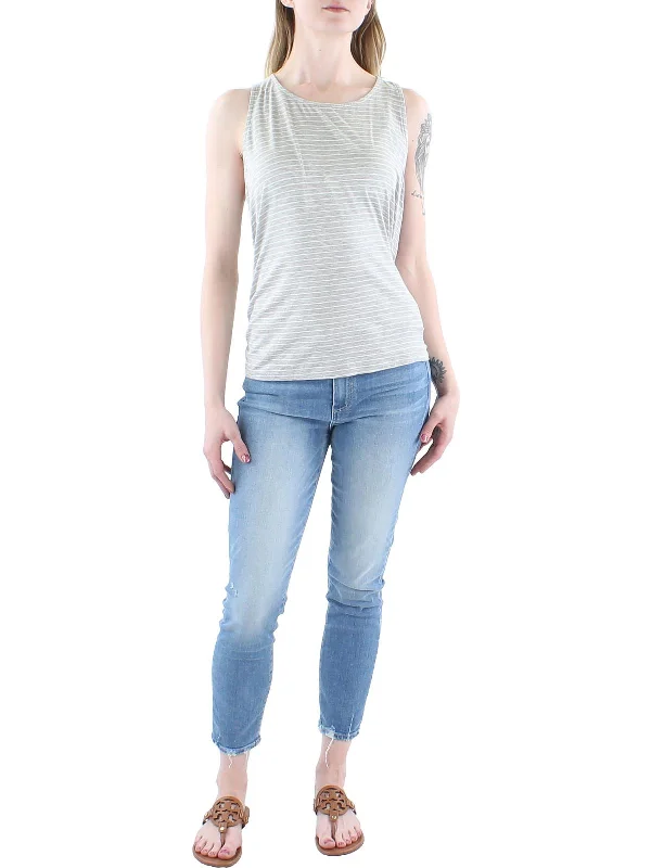 Massive Deals Plus Womens Ruched Sides Crewneck Tank Top