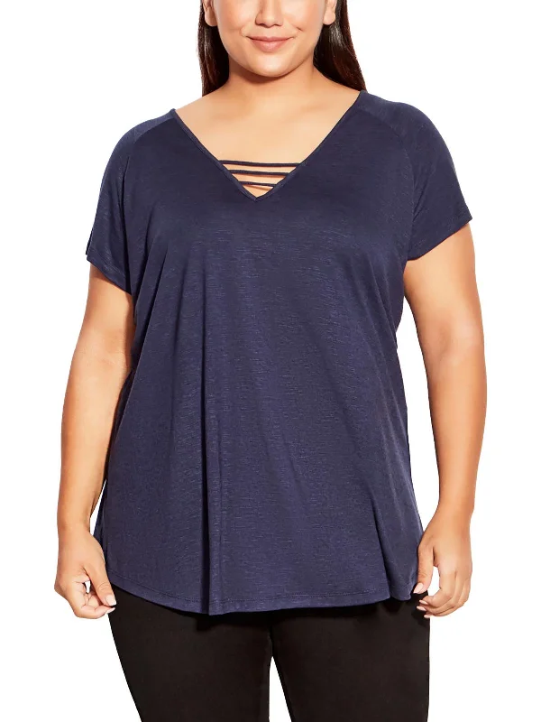 Get It Before It’s Gone Plus Womens Slub Casual Blouse