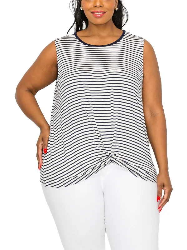 Fantastic Offers Plus Womens Striped Rayon Tank Top