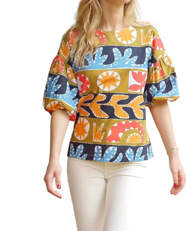 One-DAY Sale Puff Blouse In Canyon