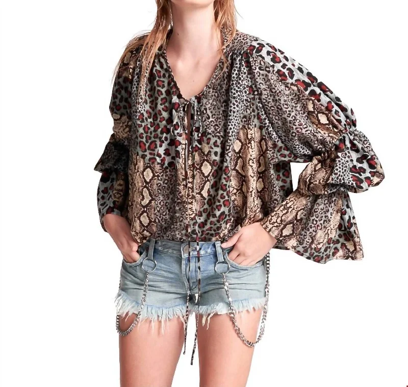 Weekend Flash Sale Punk Python Sophisticated Savage Top In Multi