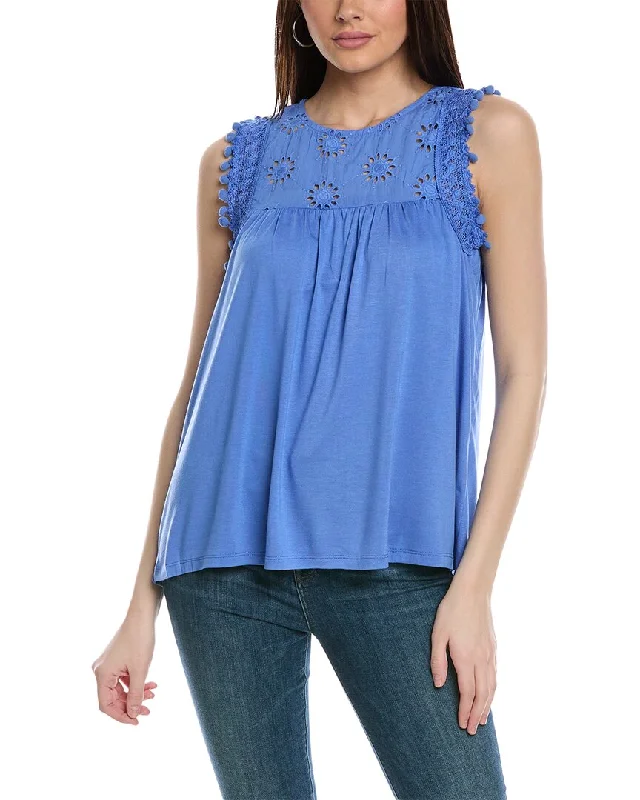Deal of the Day Rain + Rose Eyelet Top