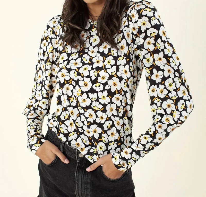 Online Only Rayelle Jersey Top In Black Multi