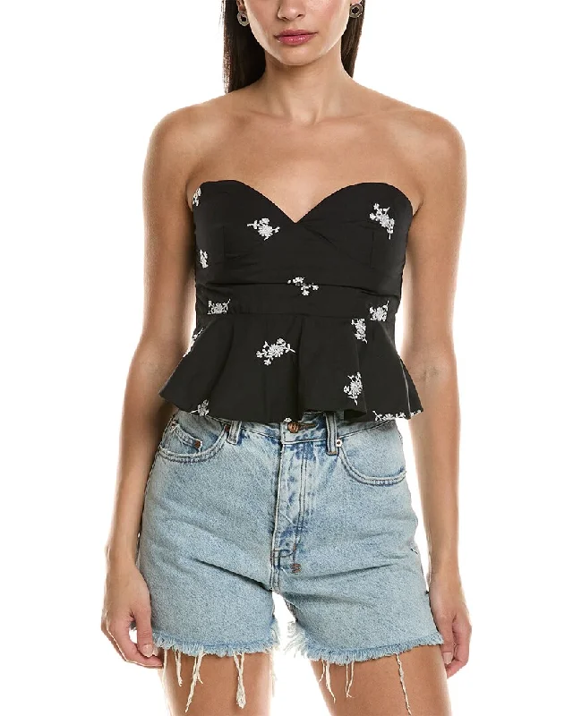 Price Break REVERIEE Embroidered Crop Top