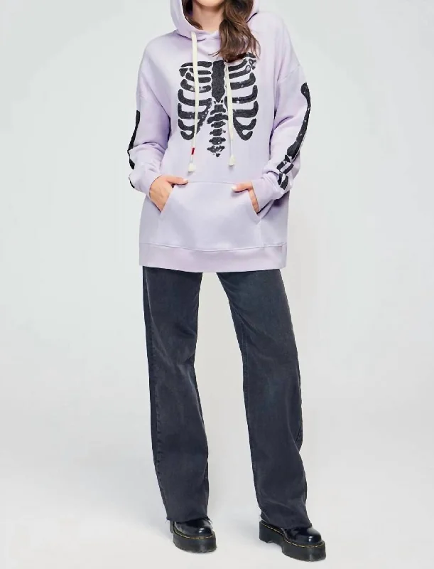 Can't Be Beat Rockstar Ribcage Road-Trip Hoodie In Purple