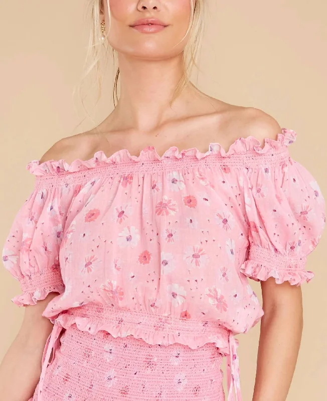 Loyalty Reward Rosalinda Crop Top In Coral Blaze