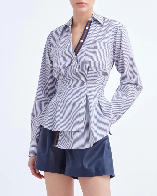 Limited Availability Rosamund Shirt In Blue/off-White