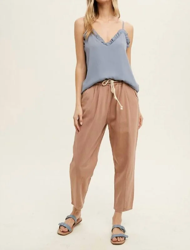 Reduced Prices Ruffle Detail Cami Top In Dusty Blue