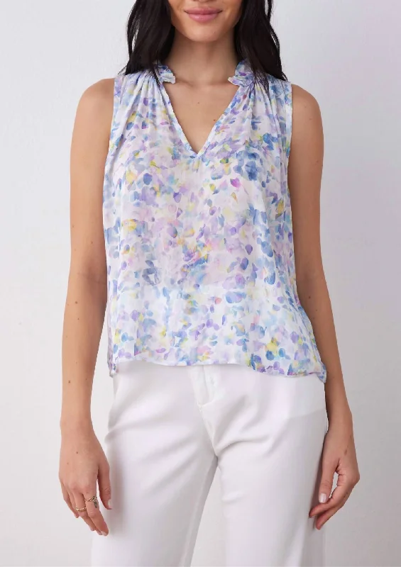 Reduced Prices Ruffle Neck Tank In Orchid