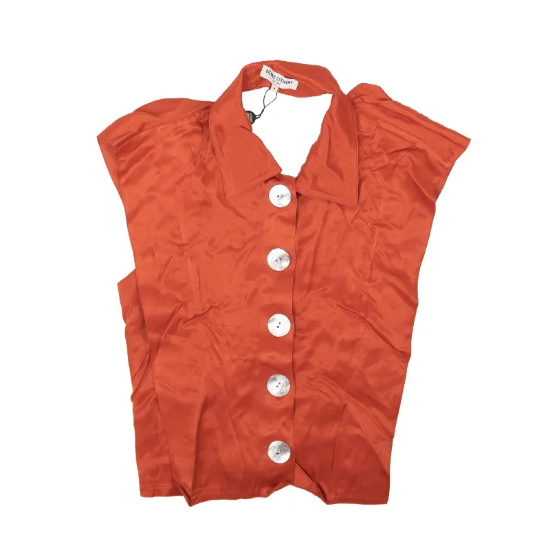 Super Sale Rust Red Tie Back Shell Sleeveless Blouse