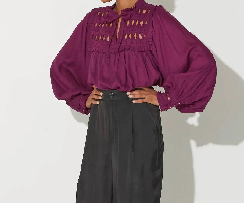 Special Price Sabella Blouse In Aubergine