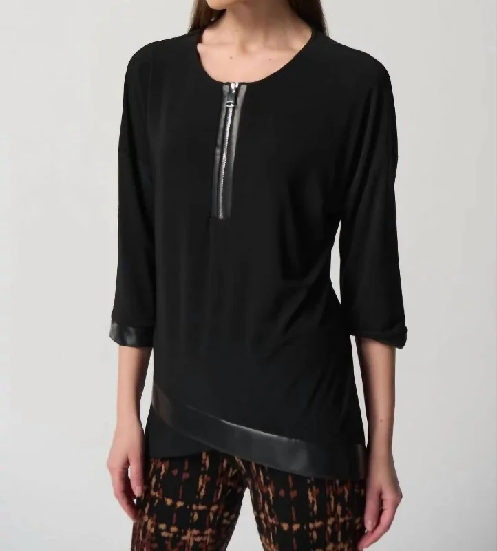 Super Bargain Scoop Neck Dolman Sleeve Top In Black