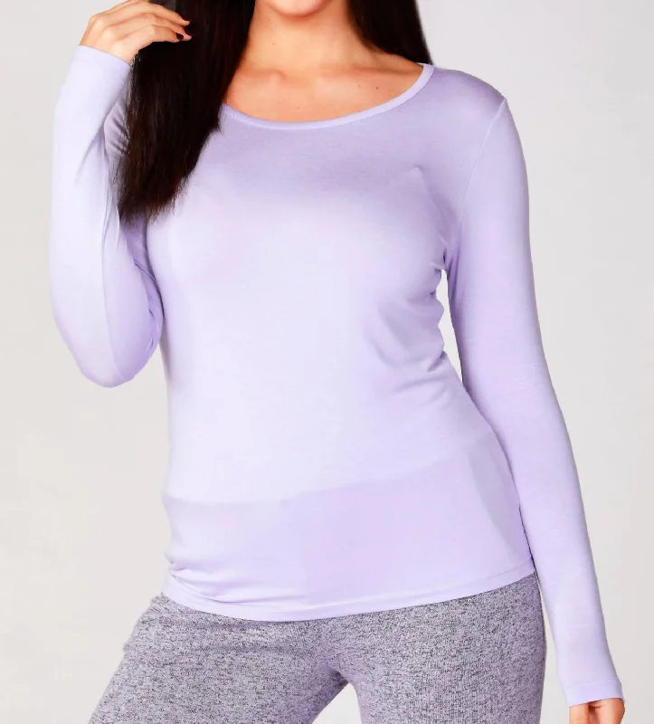 Sneak Peek Sale Scoop Neck Top In Lilac