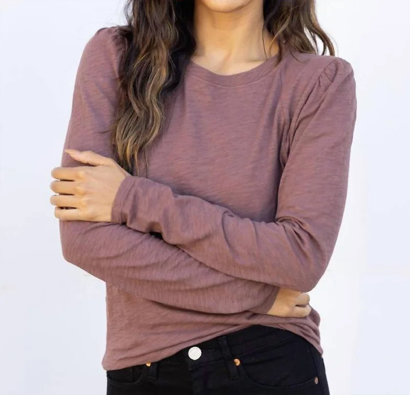 Limited Time Offer Shirred Crewneck Tee In Chicory