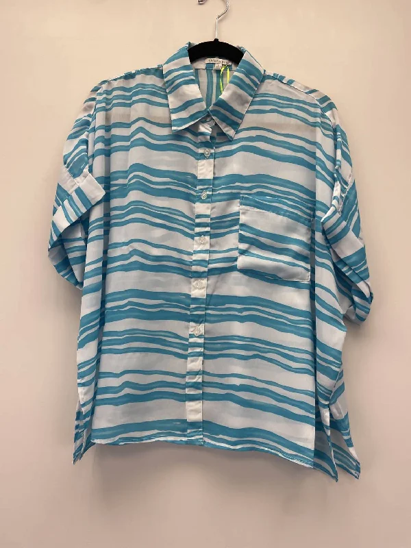 Lowest Price Short Sleeve Button Down In Blue Multi