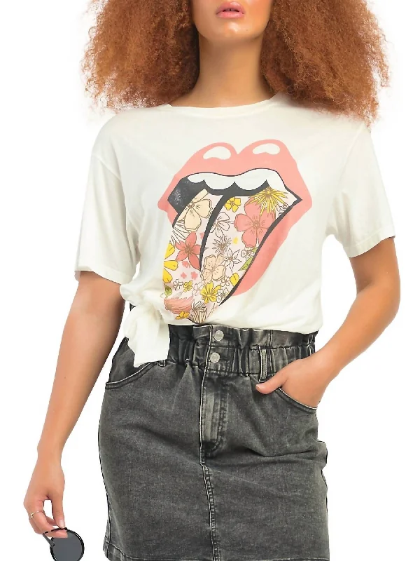 Great Deals Short-Sleeve Graphic Lips T-Shirt In Cream