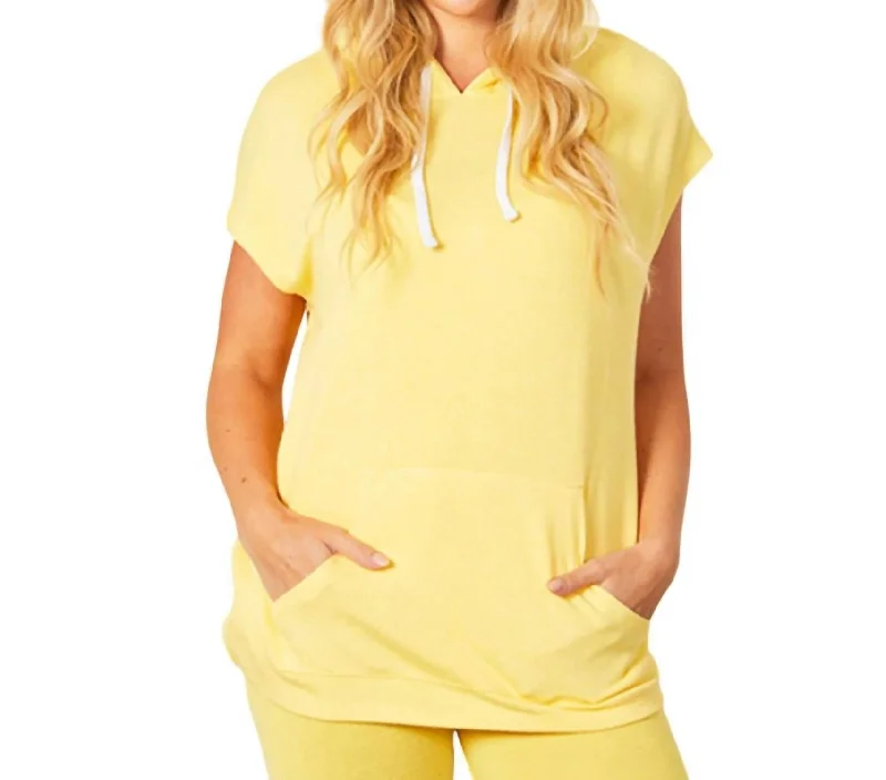 Major Savings Short Sleeve Hoodie With Pocket In Sun