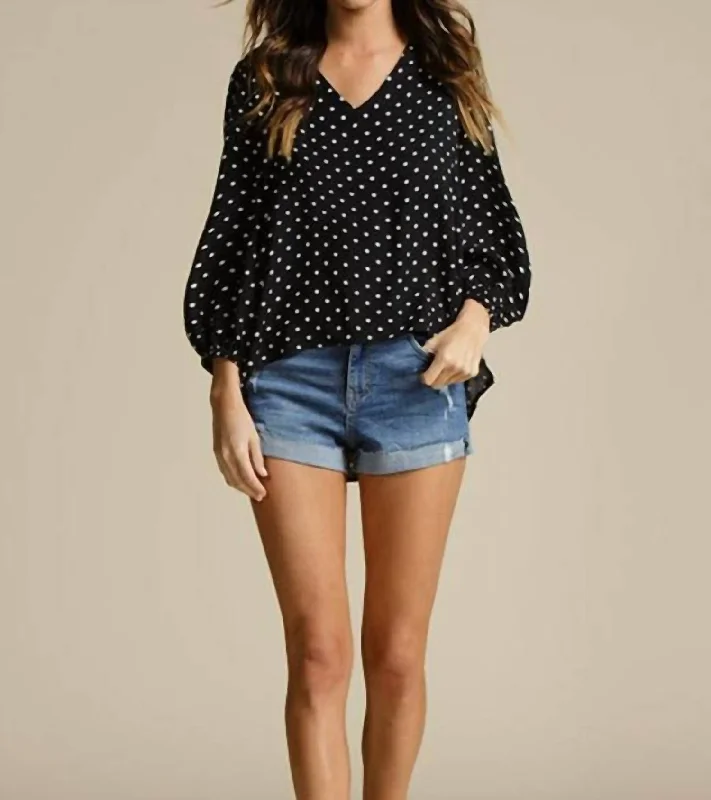 Midnight Madness Sierra Blouse In Black/white