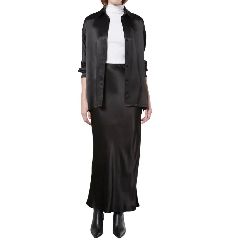 Limited Edition Silk Slim Shirt In Black