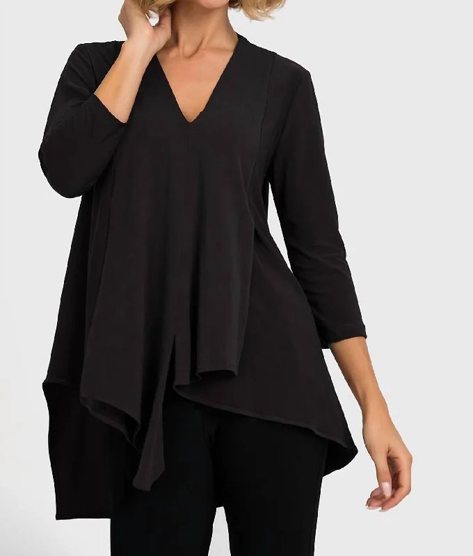 Don’t Miss Out Silky Knit Tunic In Black