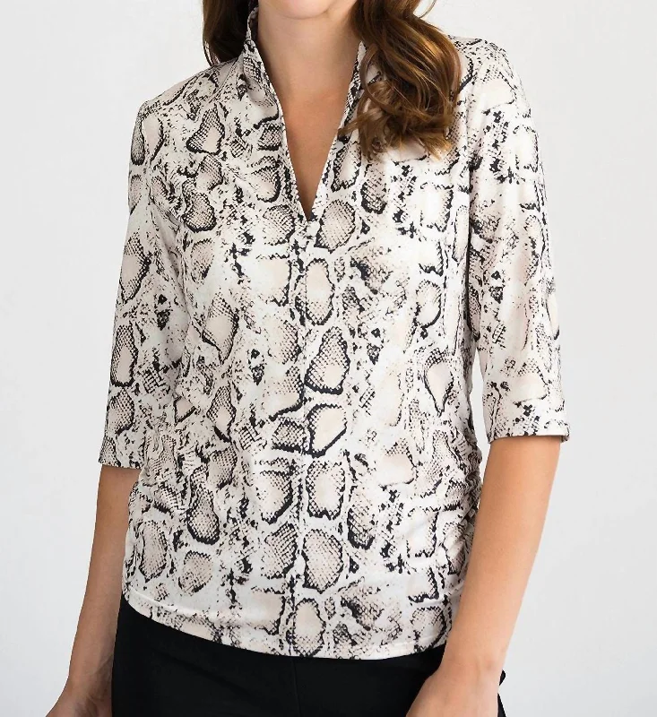 Great Bargains Snake Print Top In Multicolor