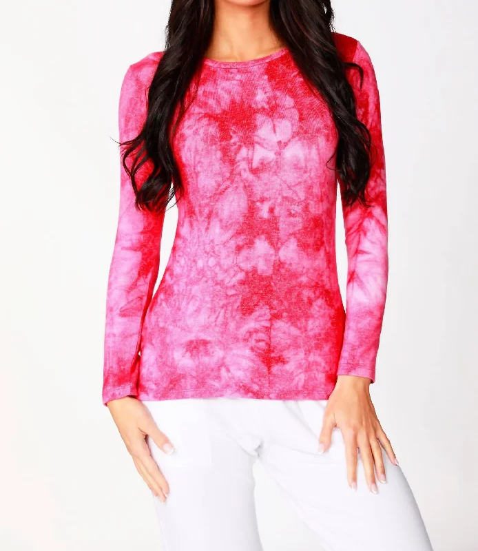 Exclusive Deal Soft Stretch Basic Tie Dye Tee In Candy