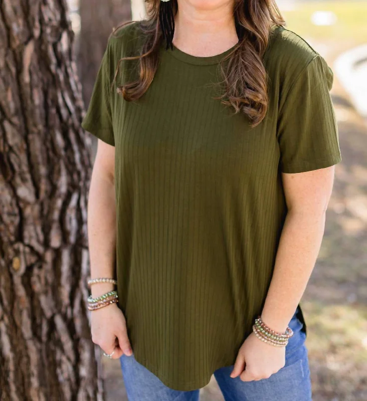 Grand Opening Sale Solid Choice Top In Olive