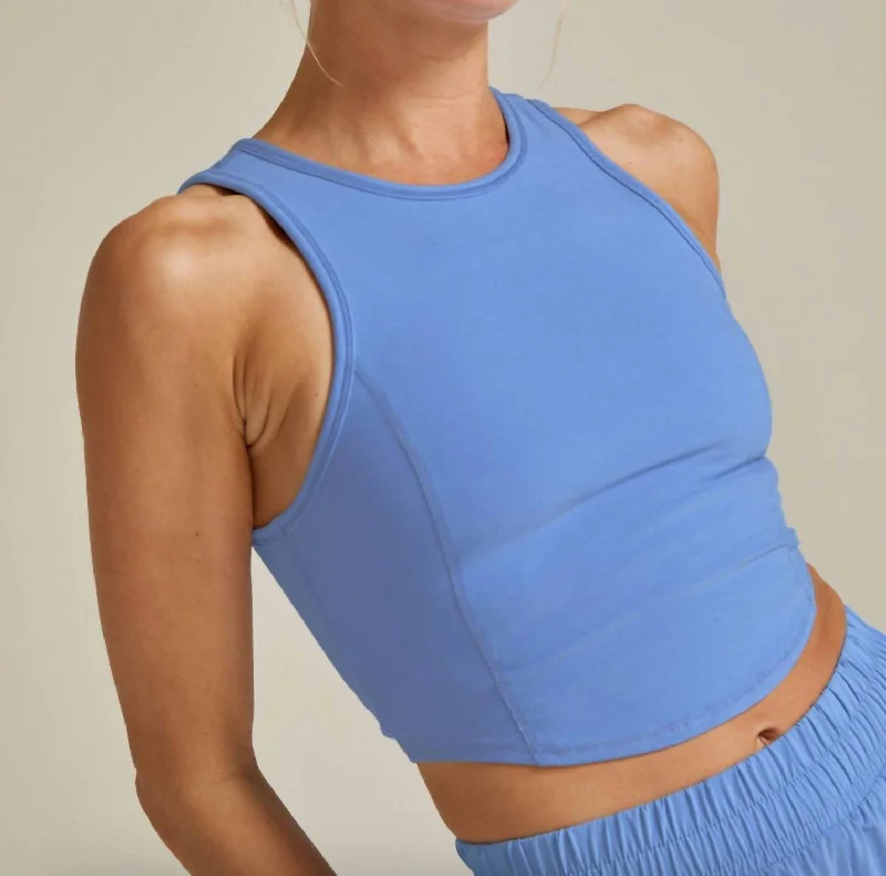 Quick Sale Spacedye Motivate Cropped Tank In Blue Heather