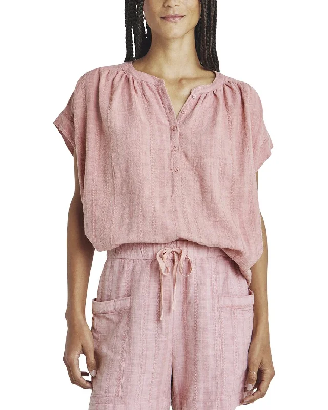Closeout Splendid Priya Button Down Linen-Blend Top