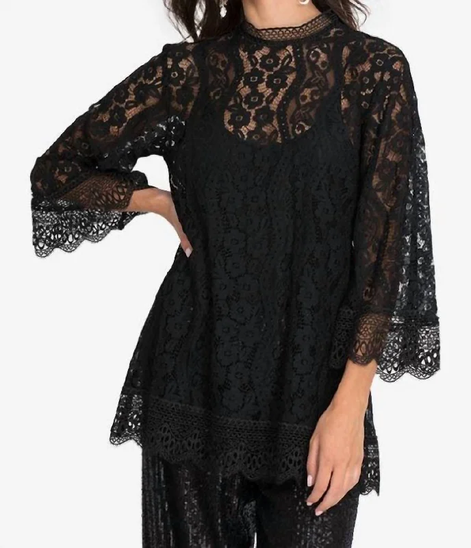 Limited Stock Starlet Lace Blouse (Slip) In Black
