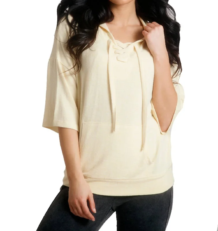 Special Buy Stella Kashmira Short Sleeve Hoodie In Yellow