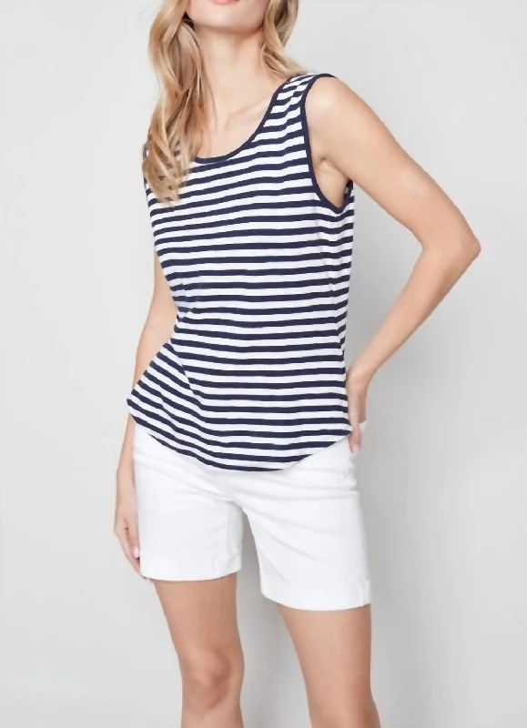 Discount Days Striped Tank Top In Nautical